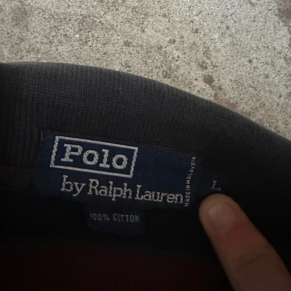 Polo Ralph Lauren long sleeve maroon black striped polo shirt Size Large